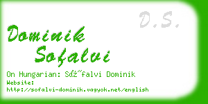 dominik sofalvi business card